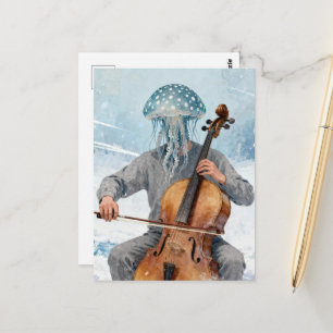 Dum Fläckig Manet Skapar Musik Vykort