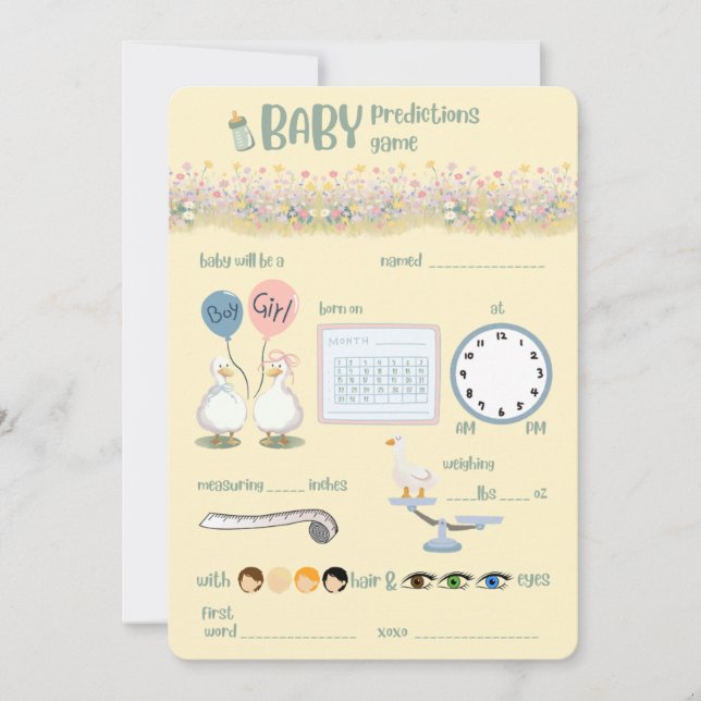 Dum gås / mamma gås baby shower spel (Framsida)