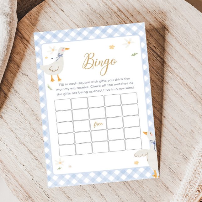 Dum Gås Randig Baby Shower Bingo Spel (Silly Goose Baby Shower Game)