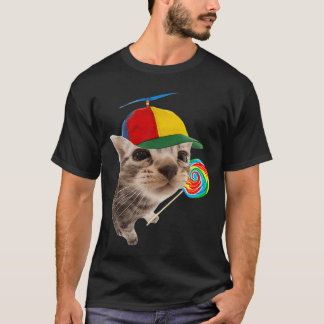 Dum kat med Lollipop Meme vän T Shirt