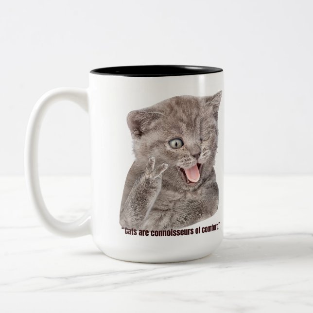 dum katt Två-Tonad mugg (Vänster)