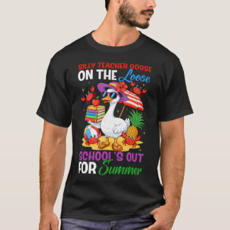 Dum lärare Gås På Löpande Sista Dag Av T Shirt