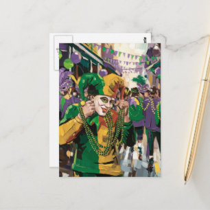 Dum Mardi Gras Glad Pajas Vykort