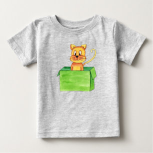 Dum Orange Lekande Katt I En Låda T Shirt