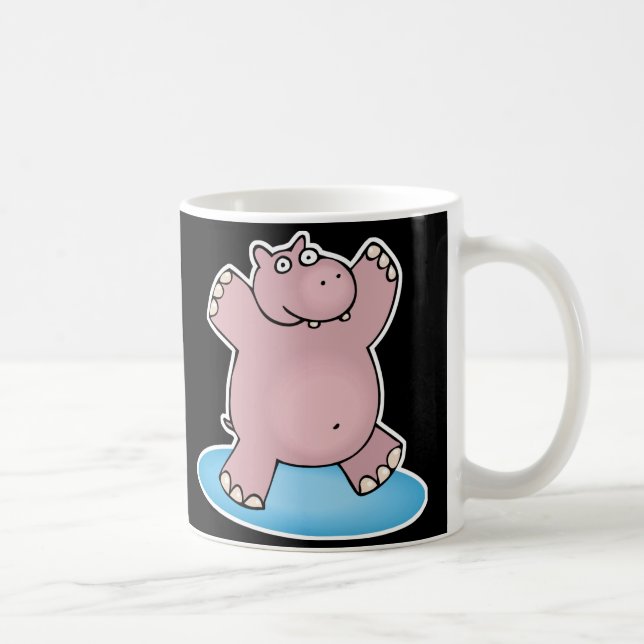 dum rosa dansande flodhäst kaffemugg (Höger)
