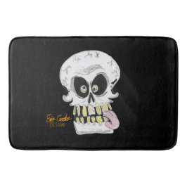 dum skull skelett ansikte badrumsmatta