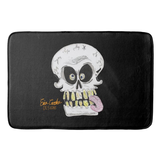 dum skull skelett ansikte badrumsmatta (Framsidan)
