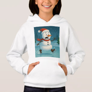 Dum snöman isskridskoåkning på julafton t shirt
