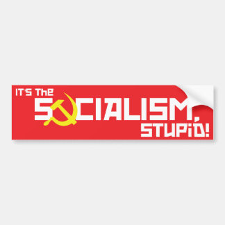Dum Socialism - rött Bildekal