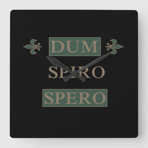 Dum spiro spero fyrkantig klocka