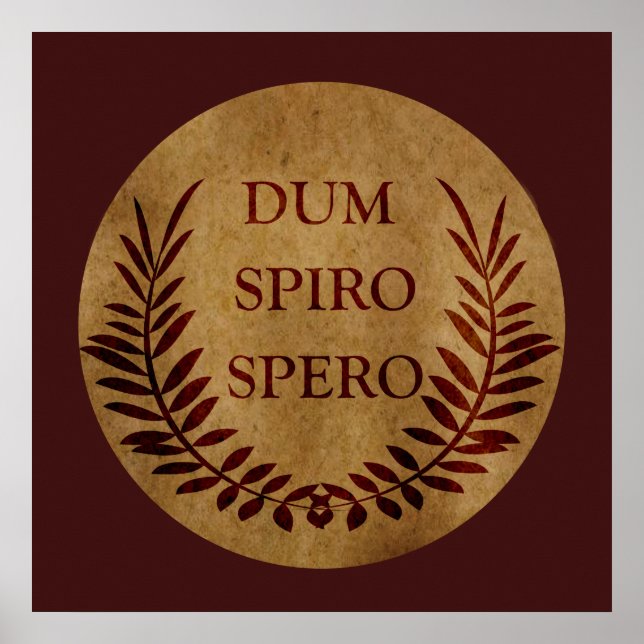 dum spiro spero, latinsk fras poster (Framsidan)