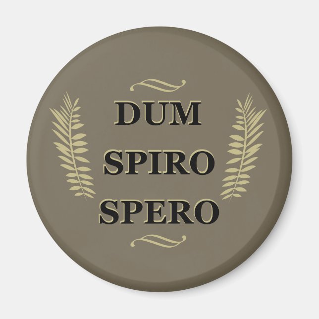 dum spiro spero Medan jag andas hoppas jag på Magnet (Framsidan)