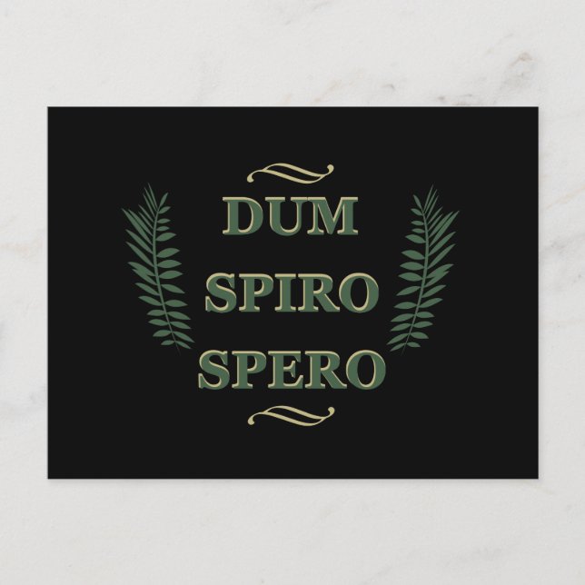Dum spiro spero vykort (Framsida)