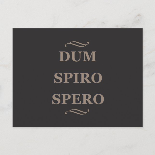 Dum spiro spero vykort (Framsida)