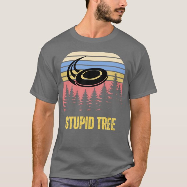 Dum träd Rolig discgolf - design T Shirt (Framsida)
