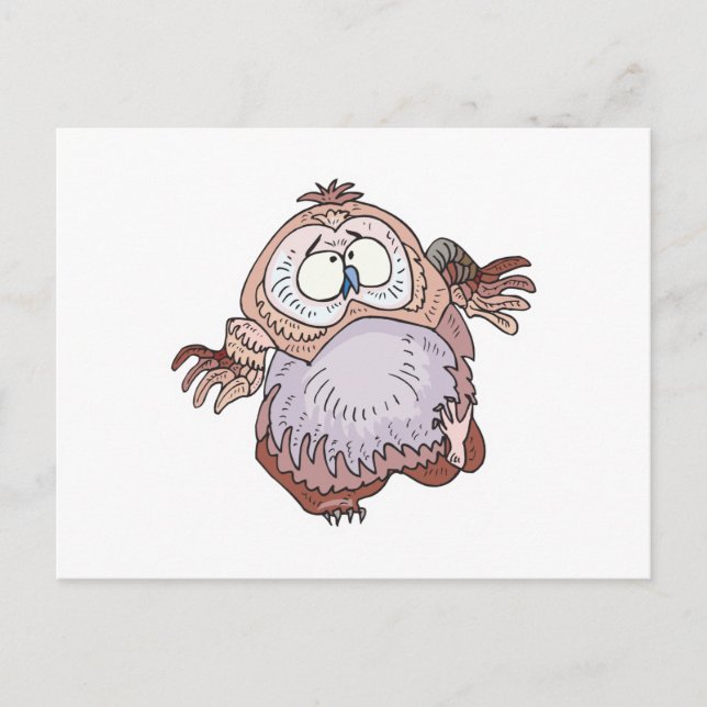 dum wobbly uggla vykort (Framsida)