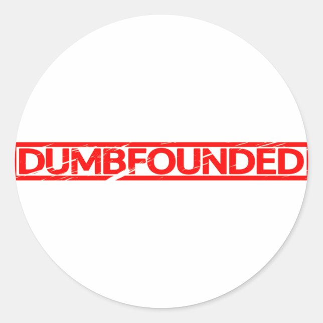 Dumbbased Frimärke Runt Klistermärke (Framsida)