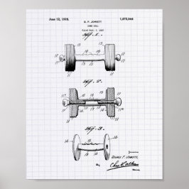 Dumbbell 1928 Patent Art - Led Peper Poster