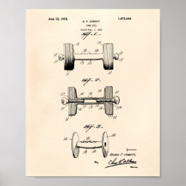 Dumbbell 1928 Patent Art - Old Peper Poster
