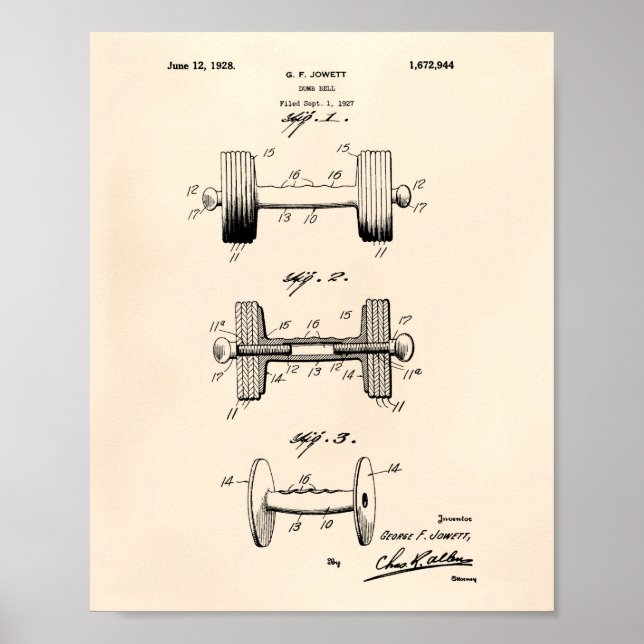 Dumbbell 1928 Patent Art - Old Peper Poster (Framsidan)