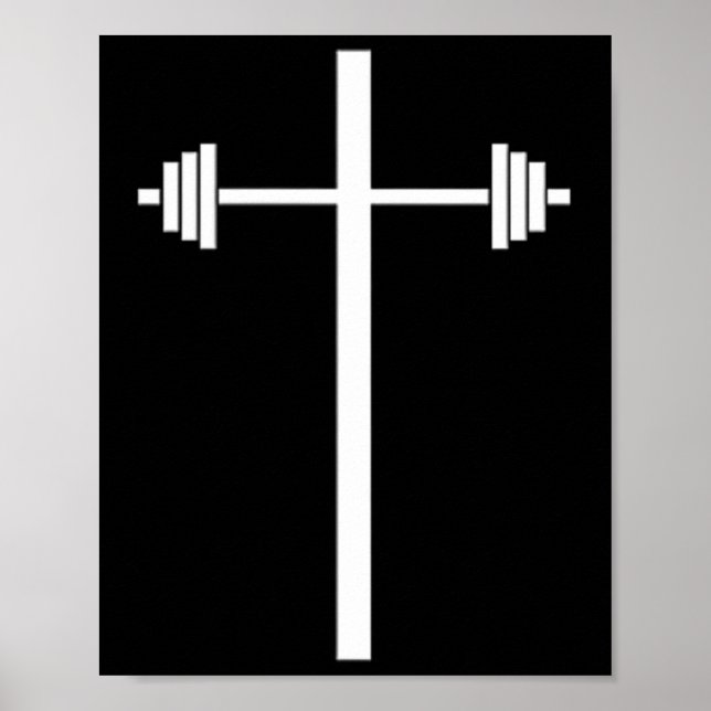 Dumbbell Barbell Kor Christian Gym Workout in Po Poster (Framsidan)
