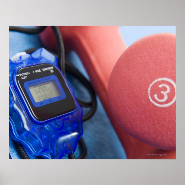 Dumbbell och stoppur poster (Framsidan)