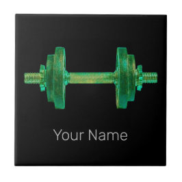 Dumbbell Retro Bodybuilding der Gym Fitness eller Kakelplatta