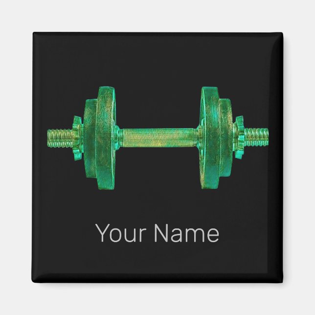 Dumbbell Retro Bodybuilding der Gym Fitness eller  Magnet (Framsidan)