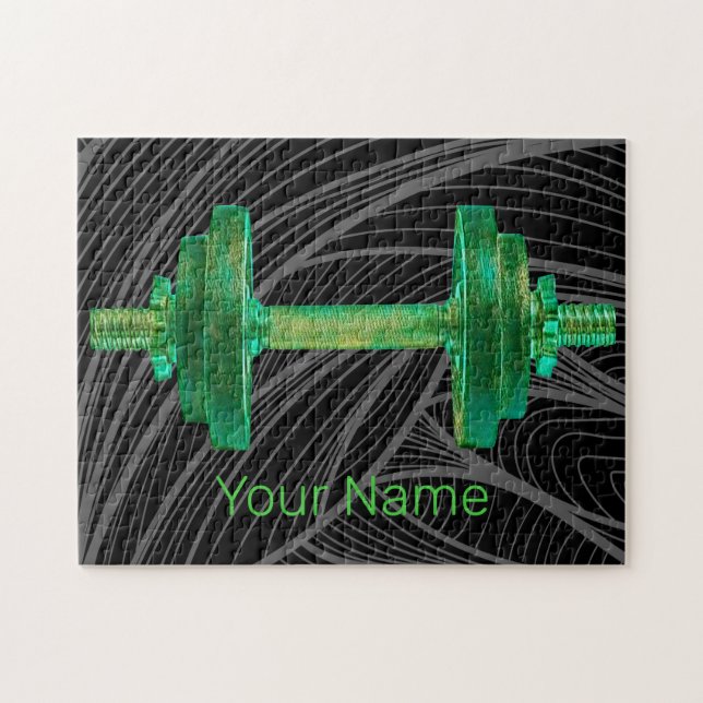 Dumbbell Retro Bodybuilding der Gym Fitness eller  Pussel (Horisontell)