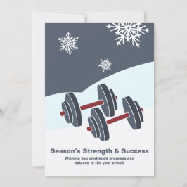 Dumbbell Season's Strength & Success Grey White Anteckningskort