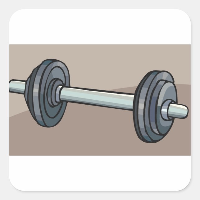 Dumbbell Weight Fyrkantigt Klistermärke (Framsida)