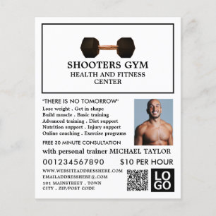Dumbbell Weight, Personal Trainer, Gym Advertising Flygblad