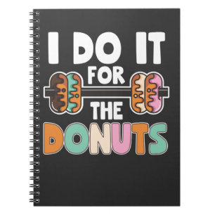 Dumbbell Weightlift Donut Dessert Gym Workout Anteckningsbok