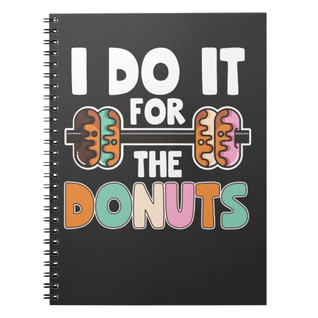 Dumbbell Weightlift Donut Dessert Gym Workout Anteckningsbok (Framsidan)