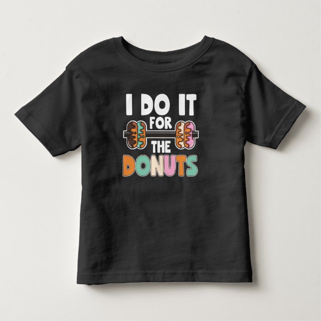 Dumbbell Weightlift Donut Dessert Gym Workout T Shirt (Framsida)
