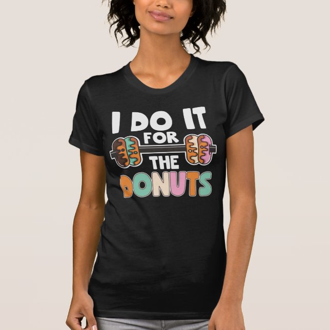 Dumbbell Weightlift Donut Dessert Gym Workout T Shirt (Framsida)