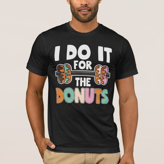 Dumbbell Weightlift Donut Dessert Gym Workout T Shirt (Framsida)