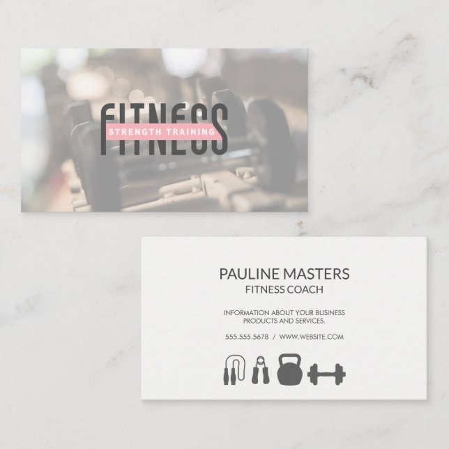 Dumbbell Weights Tidsbeställning Kort (Fram/baksida)