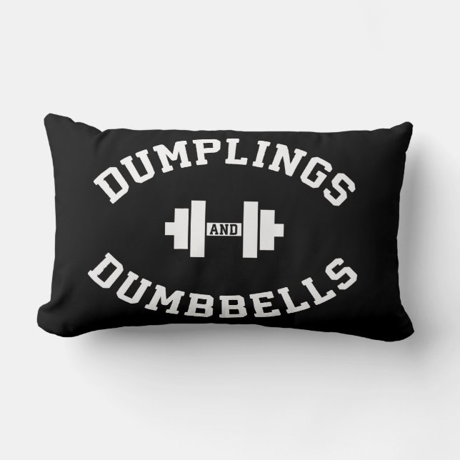 Dumbbellings and Dumplings - Funny Bulking Novelty Lumbarkudde (Framsida)