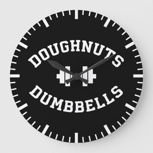 Dumbbells and Doughnut - Funny Gym Workout Stor Klocka (Framsida)