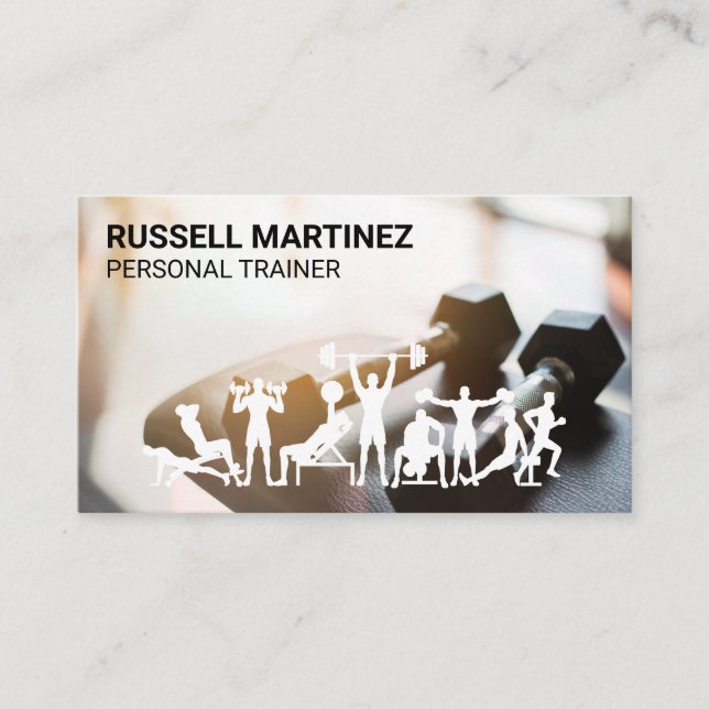 Dumbbells in the Gym | Lämplighetsövning Visitkort (Framsida)