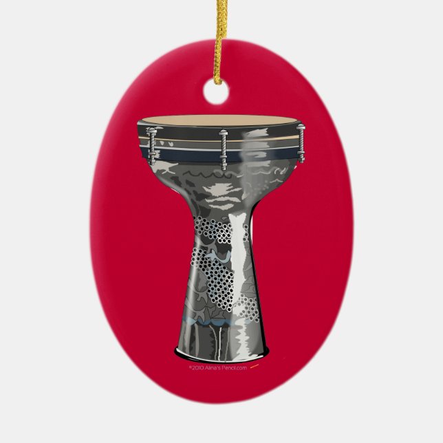 Dumbek Doumbek Darbuka Darabuka Drum Anpassningsba Julgransprydnad Keramik (Framsidan)