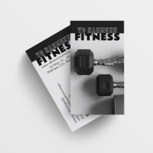 Dumbells Fitness Black White Affärskort Visitkort