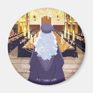 Dumbledore talar i Hogwarts Underbara hus Magnet