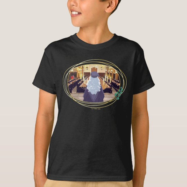 Dumbledore talar i Hogwarts Underbara hus T Shirt (Framsida)