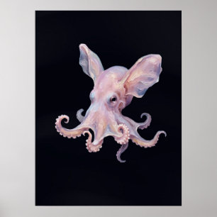 Dumbo Bläckfisk — Djuphavsimpasto Oljemålning Kons Poster