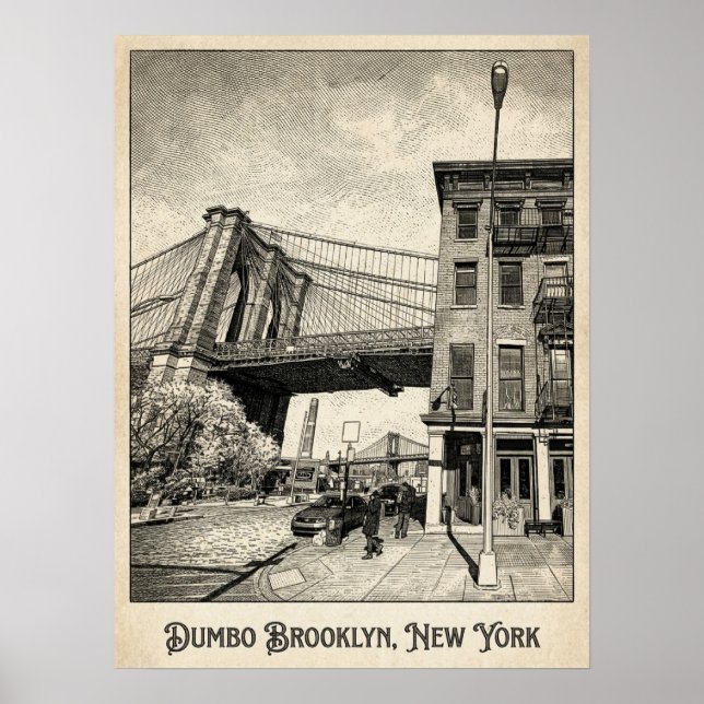 DUMBO Brooklyn New York — Ikonisk bro Poster (Framsidan)