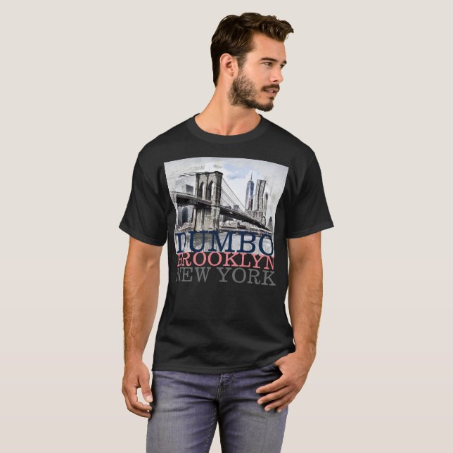 Dumbo Brooklyn NYC New York, manar T Shirt (Hel framsida)