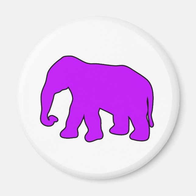 Dumbo på Elephant Silhouette Ivory Tusks Magnet (Framsidan)