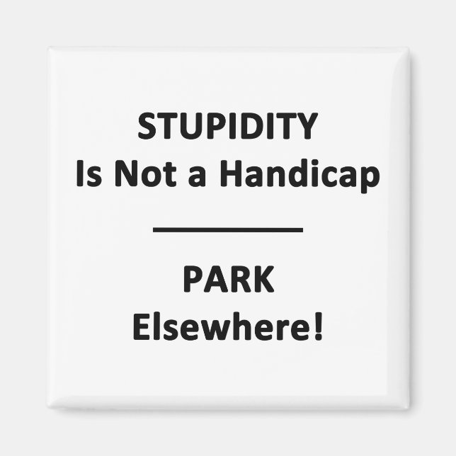 Dumhet är inte en handicap. magnet (Framsidan)